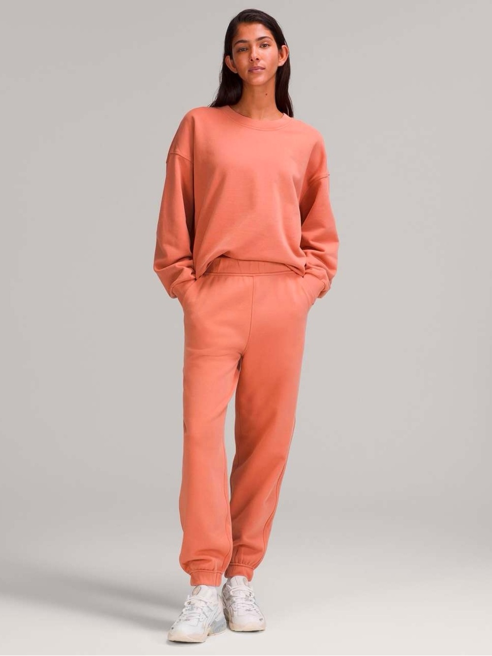 Lululemon Perfectly Oversized Crew Size 8 Pink Coral Tone 100% cotton - Picture 5 of 12